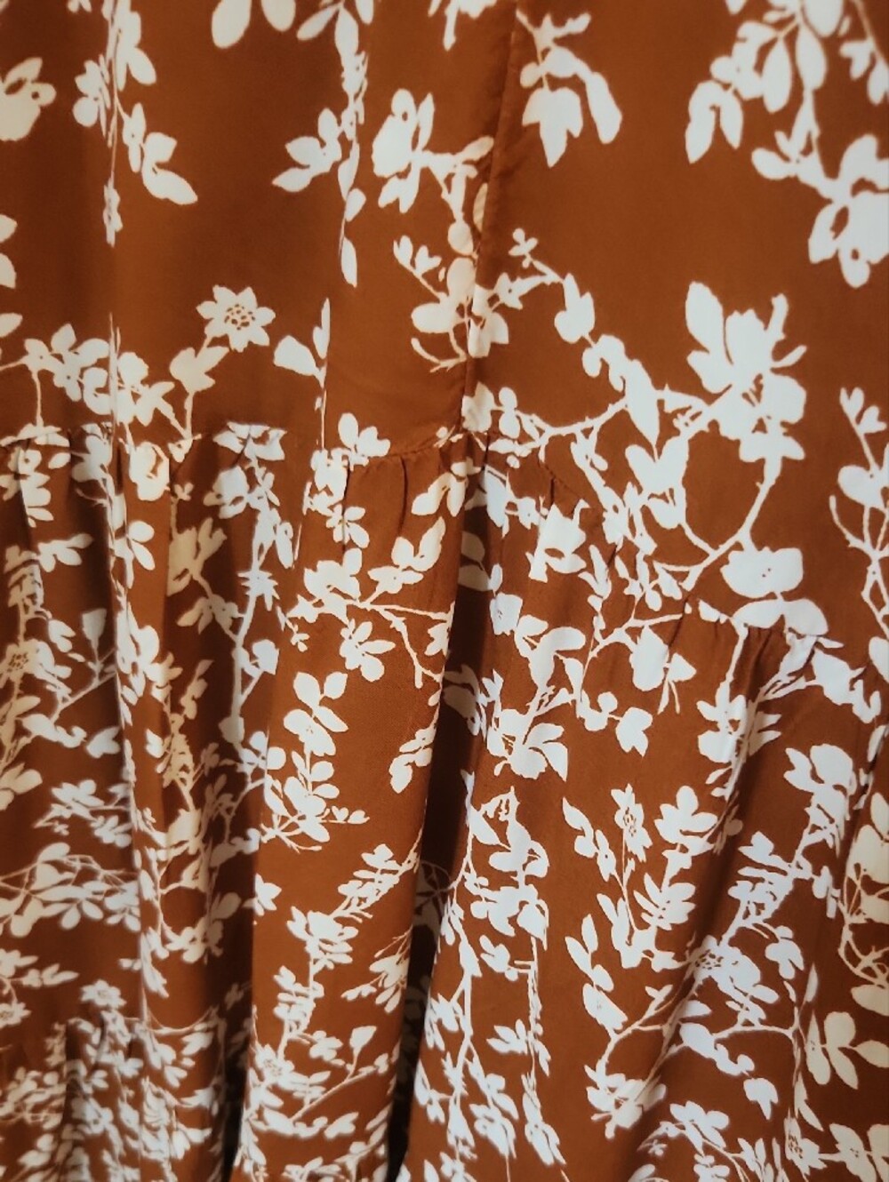 Women's Brown Floral Wrap Dress - Picture 5 of 8